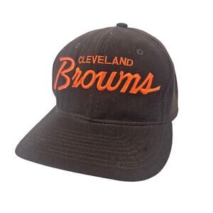 Vintage 90s Cleveland Browns Sports Specialties Script Snapback NFL Football Hat